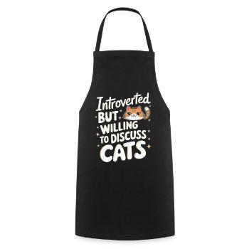 Introvert, antisocial, introvert - Cooking Apron - black - Front - AI Model Male 185 dark (185cm)
