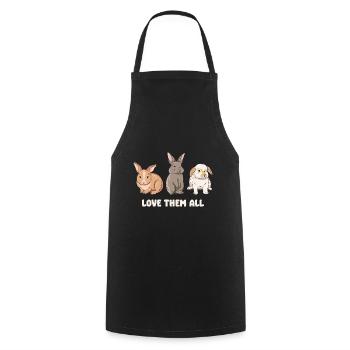 Conception de lapin mignon pour les propriétaires de lapins - Tablier de cuisine - noir - Devant - AI Model Male 185 dark (185cm)