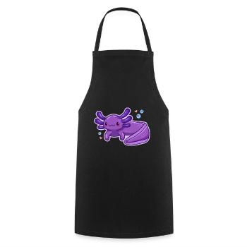 Lavender Axolotl Design for Axolotl Lovers - Cooking Apron - black - Front - AI Model Male 185 dark (185cm)