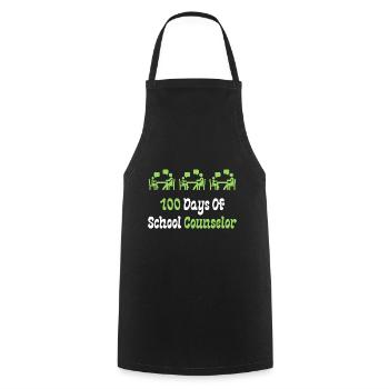 100 Days Of School Counselor - Cooking Apron - black - Front - AI Model Male 185 dark (185cm)