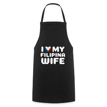 Filipina Wife Filipino Design für stolze Pinoys - Kochschürze - Schwarz - Vorne - AI Model Male 185 dark (185cm)