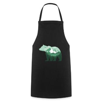 grizzly-bär grün natur berge gebirge T-Shirt - Kochschürze - Schwarz - Vorne - AI Model Male 185 dark (185cm)