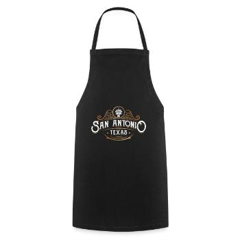 San Antonio Texas Vintage Design for Proud San - Cooking Apron - black - Front - AI Model Male 185 dark (185cm)