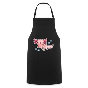Pink Axolotl Underwater Design for Axolotl Fans - Cooking Apron - black - Front - AI Model Male 185 dark (185cm)
