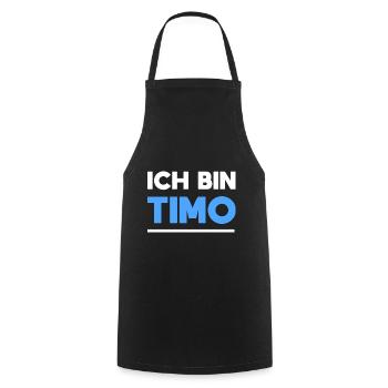 Timo Name Spruch für stolze Timos - Kochschürze - Schwarz - Vorne - AI Model Male 185 dark (185cm)