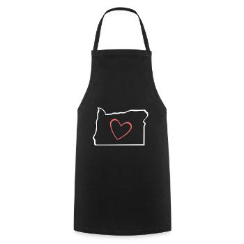 Heart Oregon Karte Design für stolze Oregonianer - Kochschürze - Schwarz - Vorne - AI Model Male 185 dark (185cm)