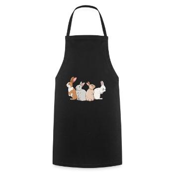 Conception de lapin mignon pour les propriétaires de lapins - Tablier de cuisine - noir - Devant - AI Model Male 185 dark (185cm)