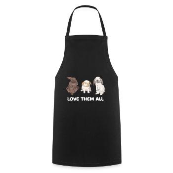 Conception de lapin mignon pour les propriétaires de lapins - Tablier de cuisine - noir - Devant - AI Model Male 185 dark (185cm)