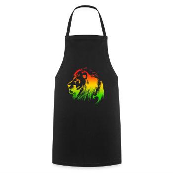 Reggae Roots Löwe Jamaika Rastafari Liebe Riddim - Kochschürze - Schwarz - Vorne - AI Model Male 185 dark (185cm)