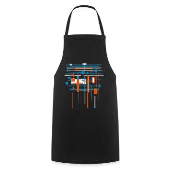 Architecture VECTOR (abstract art) - Cooking Apron - black - Front - AI Model Male 185 dark (185cm)