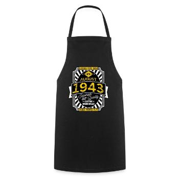 1943 AUGUST - Tablier de cuisine - noir - Devant - AI Model Male 185 dark (185cm)