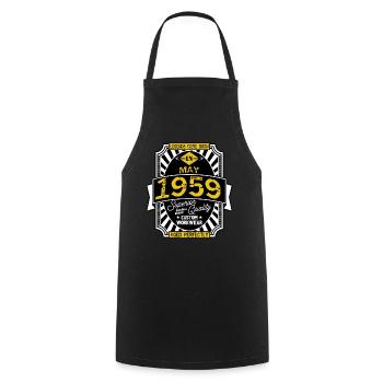 1959 MAY - Tablier de cuisine - noir - Devant - AI Model Male 185 dark (185cm)