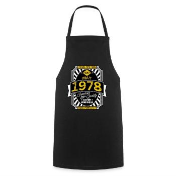 1978 MAY - Tablier de cuisine - noir - Devant - AI Model Male 185 dark (185cm)