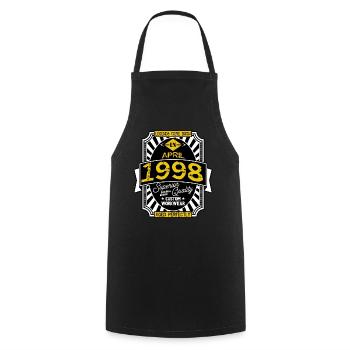 1998 APRIL - Cooking Apron - black - Front - AI Model Male 185 dark (185cm)