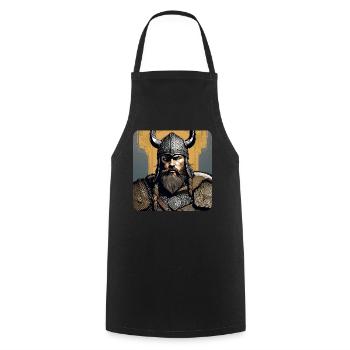 Proud Viking with Horns Helmet - Cooking Apron - black - Front - AI Model Male 185 dark (185cm)
