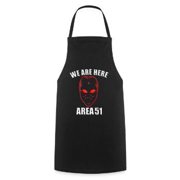 Alien UFO Ausserirdischer Raumschiff Untertasse - Kochschürze - Schwarz - Vorne - AI Model Male 185 dark (185cm)