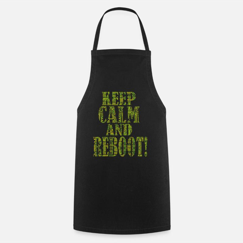 Keep calm and reboot - IT Admimistrator Admin EDV - Cooking Apron - black