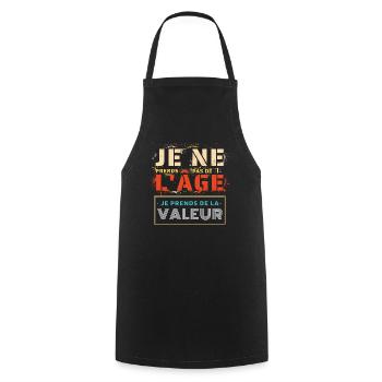 départ en retraite je ne prends pas de l'âge rétro - Tablier de cuisine - noir - Devant - AI Model Male 185 dark (185cm)