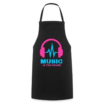Music is the power - Kochschürze - Schwarz - Vorne - AI Model Male 185 dark (185cm)