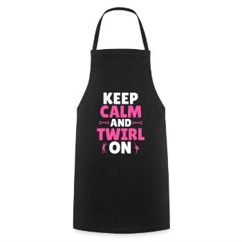Baton Twirling - Keep Calm and Twirl on - Cooking Apron - black - Front - AI Model Male 185 dark (185cm)