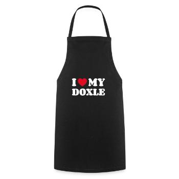 I Love My Doxle - Kochschürze - Schwarz - Vorne - AI Model Male 185 dark (185cm)