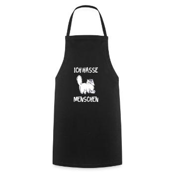 Cat hates people I hate people - Cooking Apron - black - Front - AI Model Male 185 dark (185cm)