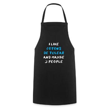 Coton de Tuléar - Tablier de cuisine - noir - Devant - AI Model Male 185 dark (185cm)