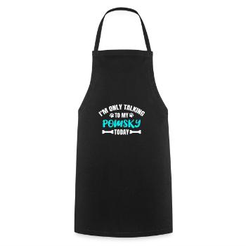 Pomsky - Cooking Apron - black - Front - AI Model Male 185 dark (185cm)