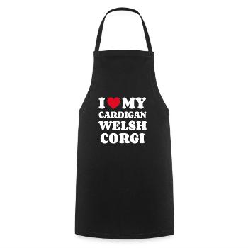 Cardigan Welsh Corgi Propriétaire de chien - Tablier de cuisine - noir - Devant - AI Model Male 185 dark (185cm)