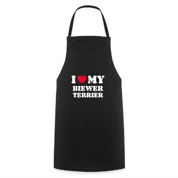 I Love My Biewer Terrier - Cooking Apron - black - Front - AI Model Male 185 dark (185cm)