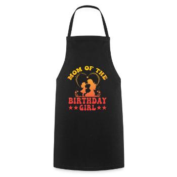 Mom of the Birthday Girl - Cooking Apron - black - Front - AI Model Male 185 dark (185cm)
