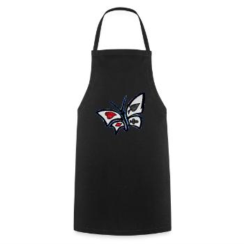 Cosmic Wonderland Butterfly - Cooking Apron - black - Front - AI Model Male 185 dark (185cm)