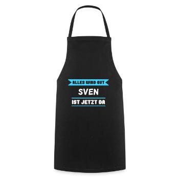 Sven Name Design für stolze Svens - Kochschürze - Schwarz - Vorne - AI Model Male 185 dark (185cm)