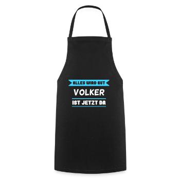 Volker Name Design für stolze Volker - Kochschürze - Schwarz - Vorne - AI Model Male 185 dark (185cm)