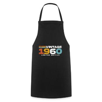 Cadeau d’anniversaire rétro vintage des années 1960 - Tablier de cuisine - noir - Devant - AI Model Male 185 dark (185cm)