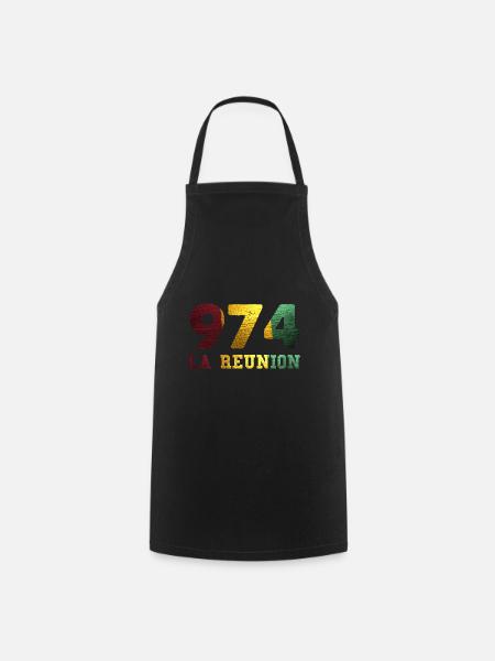 974 la Réunion Rasta Vibrations Positives - Tablier de cuisine - noir