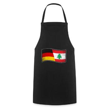 Libanon Design für stolze Deutsch-Libanesen - Kochschürze - Schwarz - Vorne - AI Model Male 185 dark (185cm)