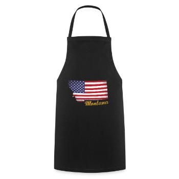 US-Flagge Montana Karte Design für stolze Montaner - Kochschürze - Schwarz - Vorne - AI Model Male 185 dark (185cm)