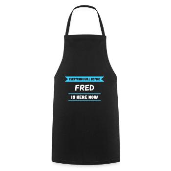 Fred Name Saying für stolze Freds - Kochschürze - Schwarz - Vorne - AI Model Male 185 dark (185cm)