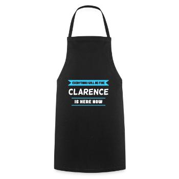 Clarence Name Sprichwort für stolze Clarences - Kochschürze - Schwarz - Vorne - AI Model Male 185 dark (185cm)