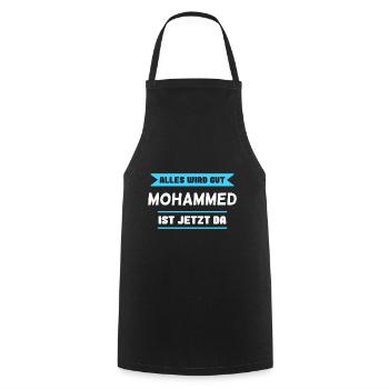 Mohammed Name Design für stolze Mohammeds - Kochschürze - Schwarz - Vorne - AI Model Male 185 dark (185cm)