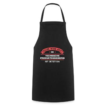 Technische Produktdesignerin Design für Handwerker - Kochschürze - Schwarz - Vorne - AI Model Male 185 dark (185cm)