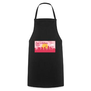 San Antonio Texas Skyline Design for Proud San - Cooking Apron - black - Front - AI Model Male 185 dark (185cm)