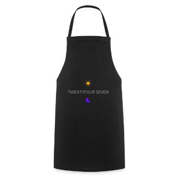 Harte Arbeit Twentyfourseven Design für stolze - Kochschürze - Schwarz - Vorne - AI Model Male 185 dark (185cm)