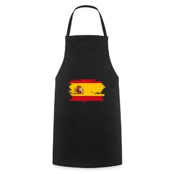 Spanien Flagge für stolze Deutsch-Spanier - Kochschürze - Schwarz - Vorne - AI Model Male 185 dark (185cm)