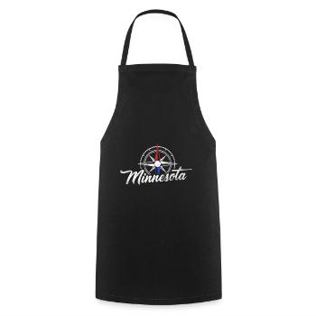 Compass Minnesota Design für stolze Minnesotaner - Kochschürze - Schwarz - Vorne - AI Model Male 185 dark (185cm)