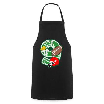 Fußball 9. Geburtstagsparty Nummer 9 - 9 Jahre - Kochschürze - Schwarz - Vorne - AI Model Male 185 dark (185cm)