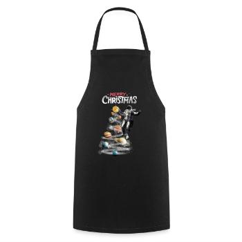 Noël dans l’espace Astronaute du système solaire - Tablier de cuisine - noir - Devant - AI Model Male 185 dark (185cm)