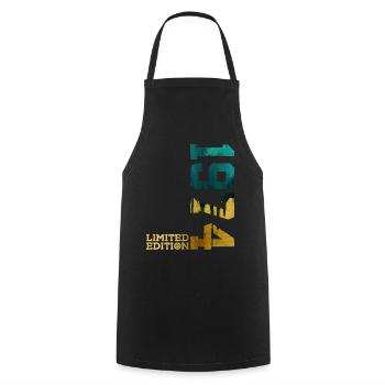 52ND BIRTHDAY LIMITED EDITION 1974 - Cooking Apron - black - Front - AI Model Male 185 dark (185cm)