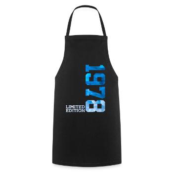 48TH BIRTHDAY LIMITED EDITION 1978 - Cooking Apron - black - Front - AI Model Male 185 dark (185cm)